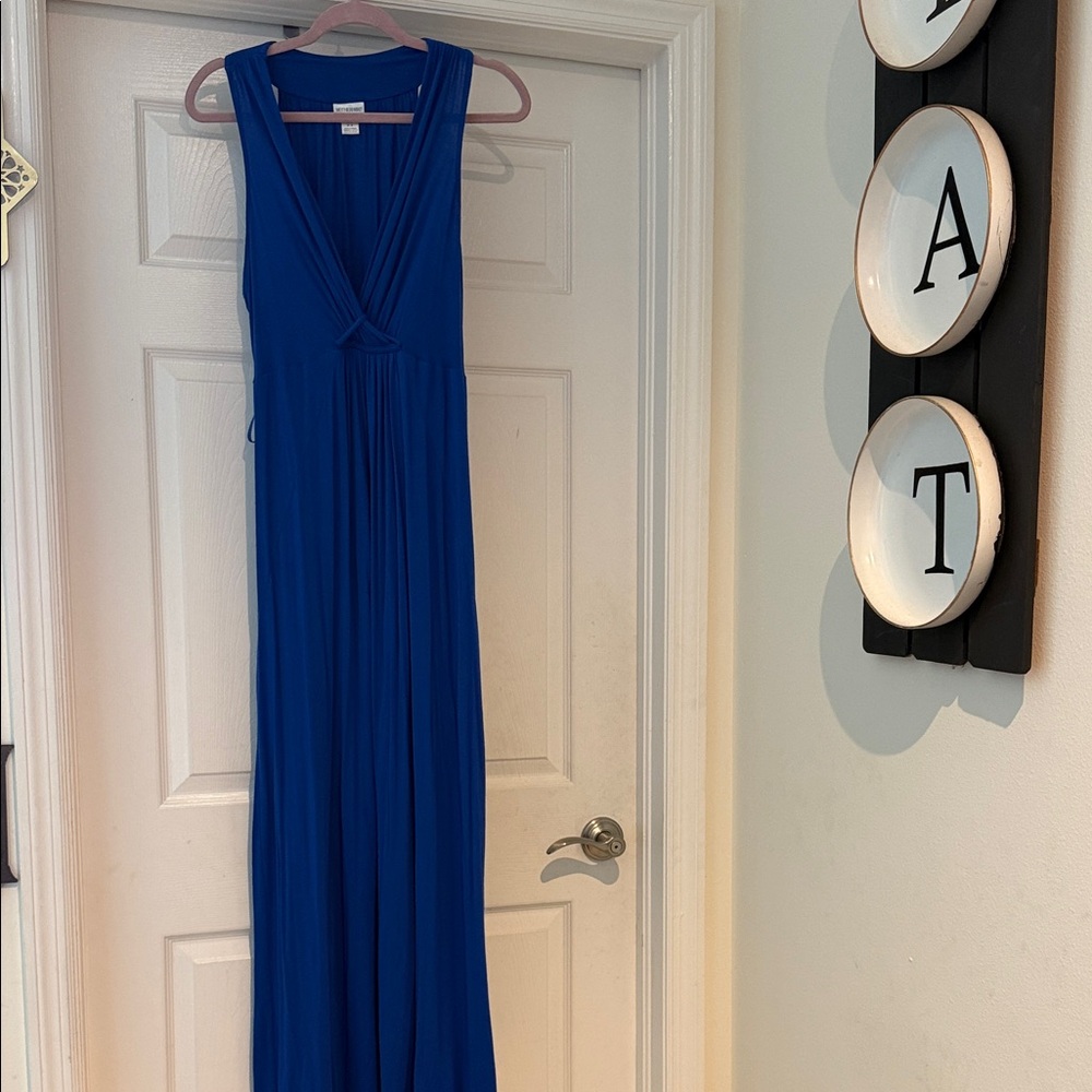 Maternity Motherhood Royal Blue Sleeveless V-Neck Maxi Dress